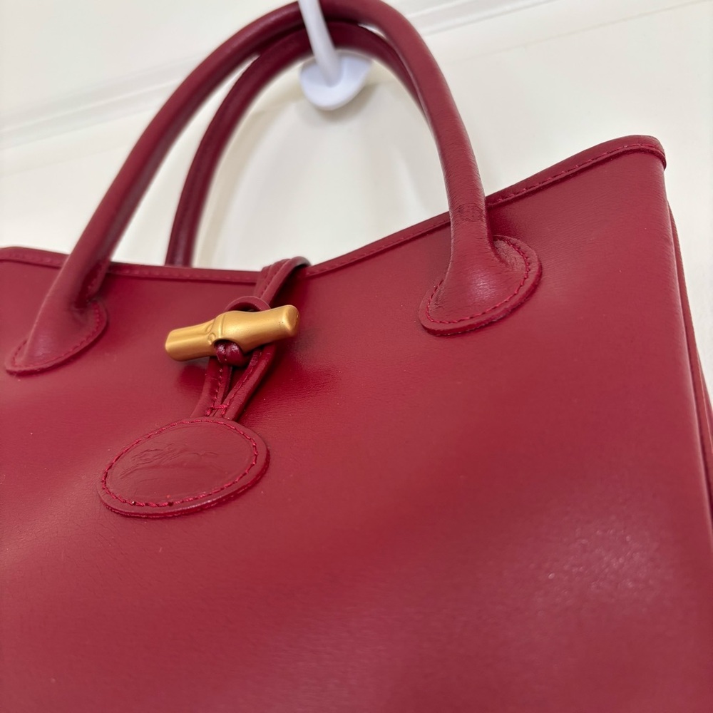 Longchamp Roseau Red Leather Handbag - Picture 6 of 16
